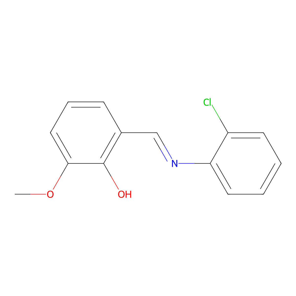 2-Chloro-N-(2-hydroxy-3-methoxybenzylidene)aniline molecular structure, CAS 112628-73-6