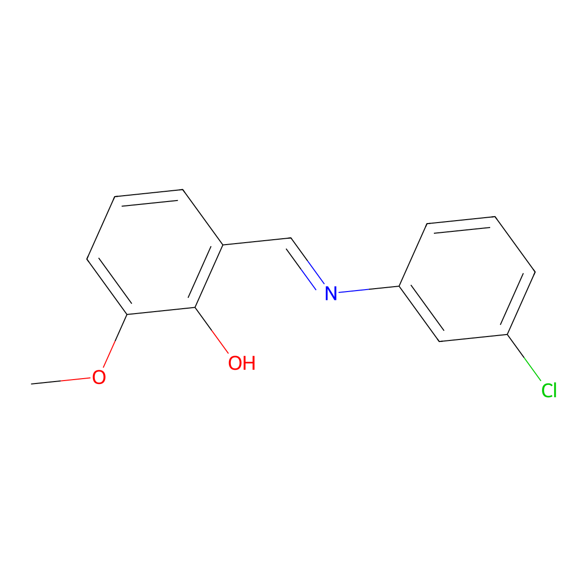 Alpha-(3-chlorophenylimino)-6-methoxy-O-cresol molecular structure, CAS 112628-75-8