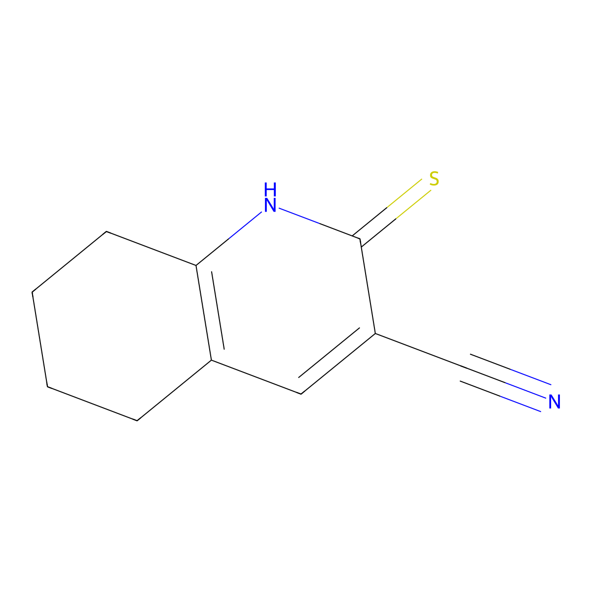 2-Sulfanyl-5,6,7,8-tetrahydroquinoline-3-carbonitrile molecular structure, CAS 112629-69-3
