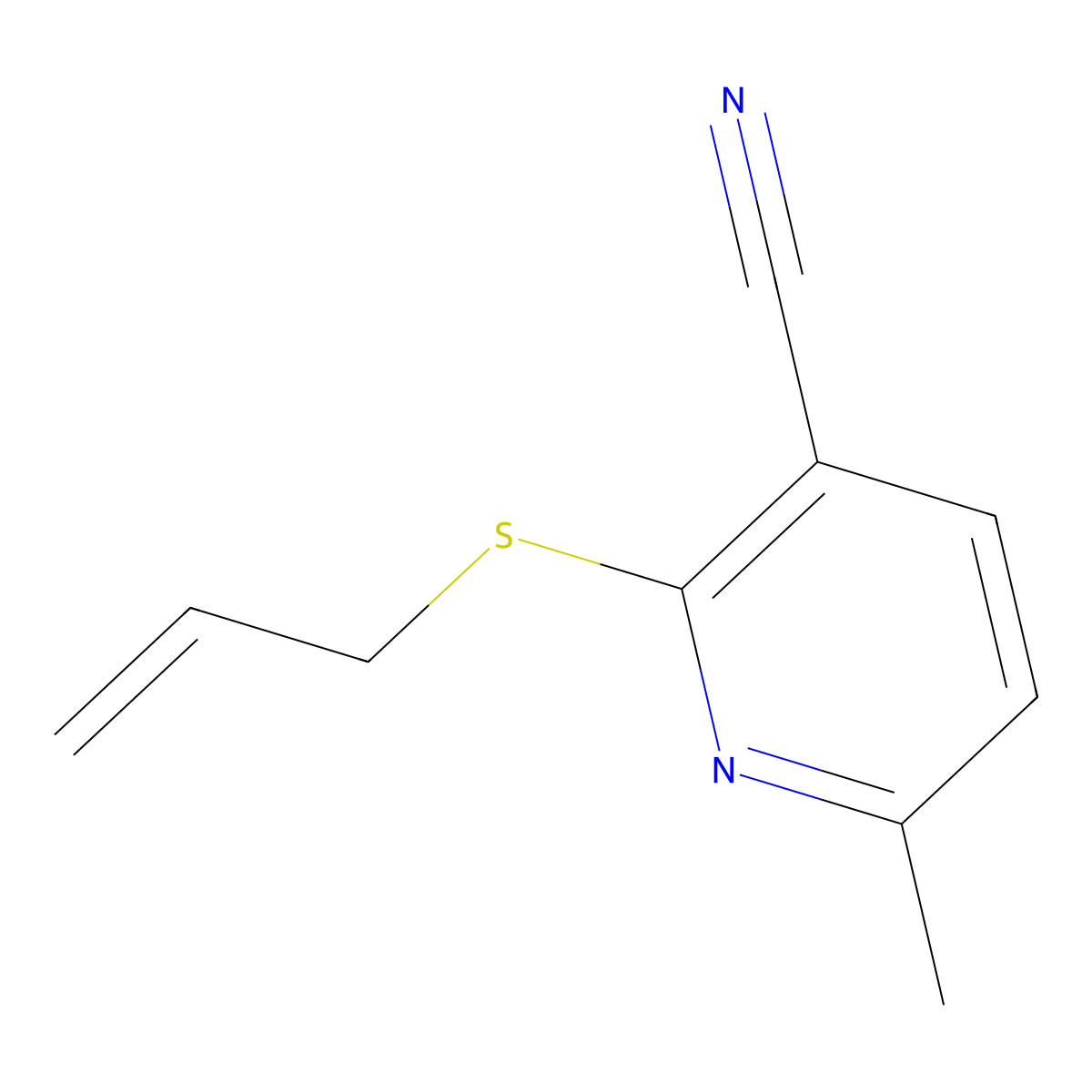 6-Methyl-2-(2-propen-1-ylthio)-3-pyridinecarbonitrile molecular structure, CAS 112629-70-6