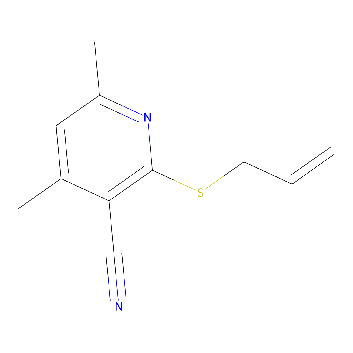 2-(Allylsulfanyl)-4,6-dimethylnicotinonitrile molecular structure, CAS 112629-72-8