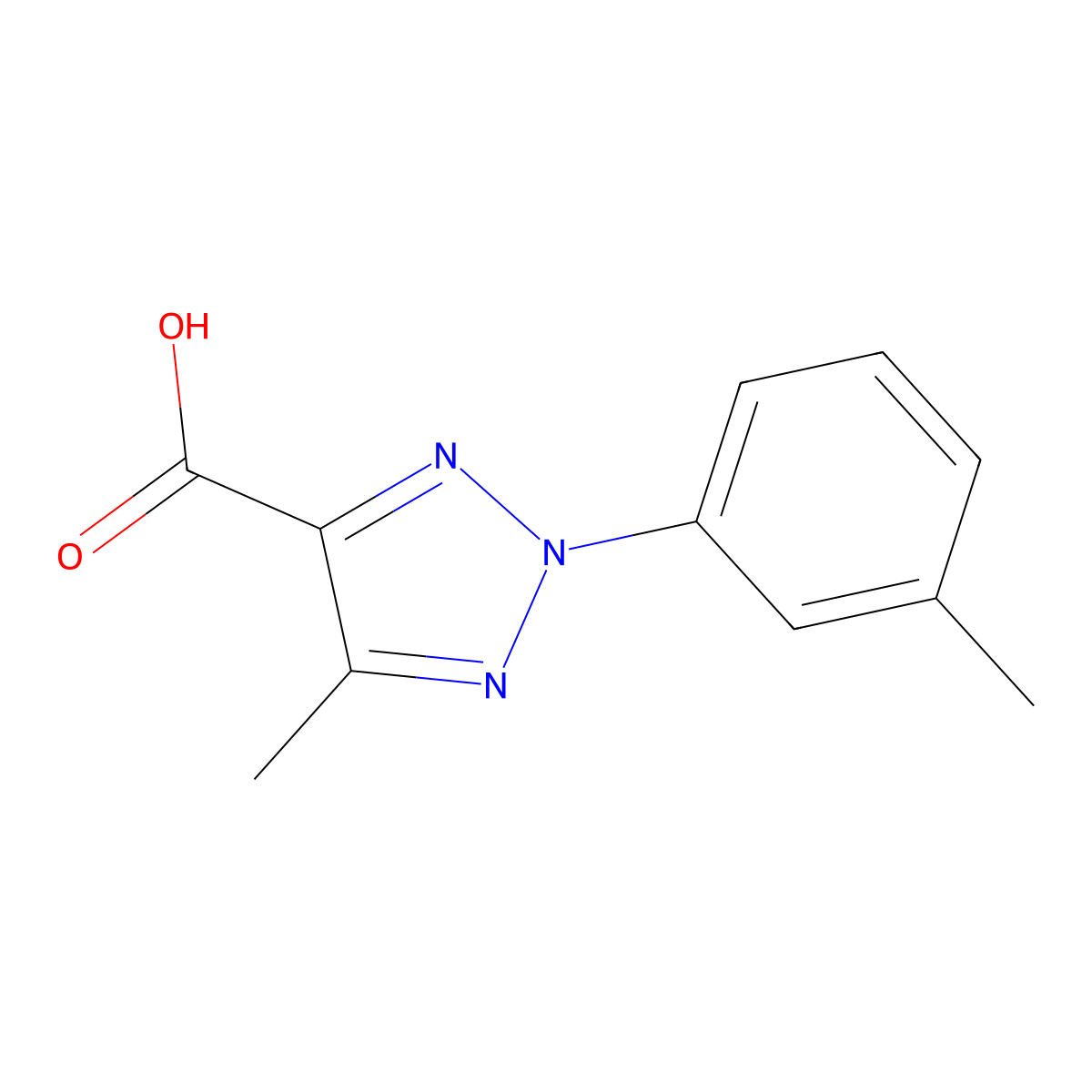 5-methyl-2-(3-methylphenyl)-2H-1,2,3-triazole-4-carboxylic acid molecular structure, CAS 112630-40-7