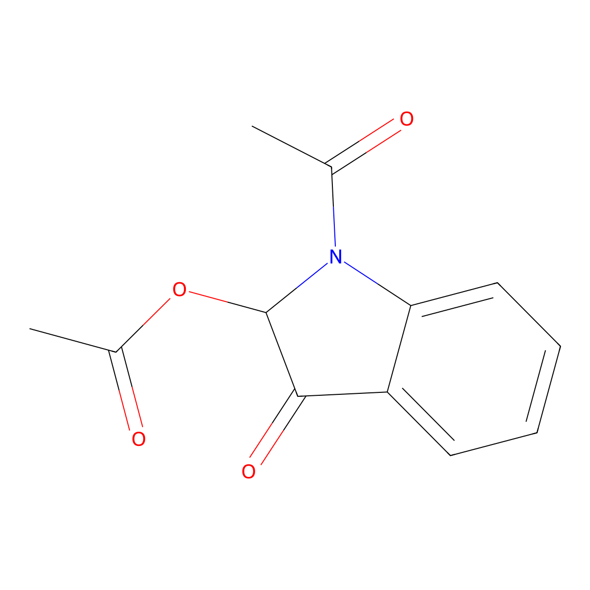 (1-acetyl-3-oxo-2H-indol-2-yl) acetate molecular structure, CAS 112632-98-1