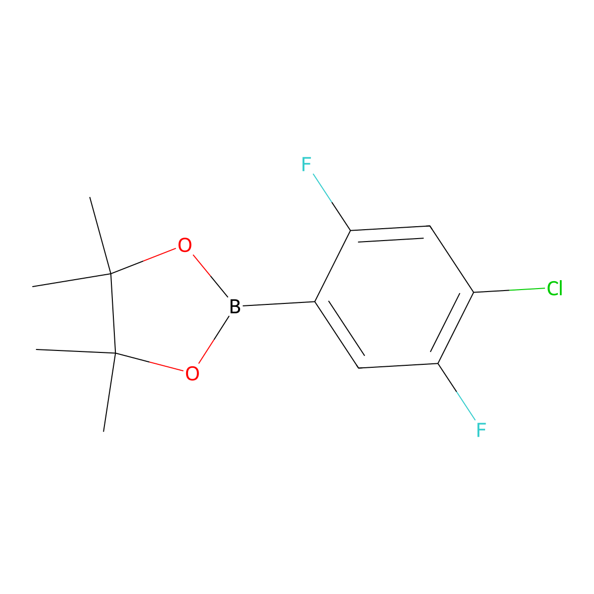 2-(4-Chloro-2,5-difluorophenyl)-4,4,5,5-tetramethyl-1,3,2-dioxaborolane molecular structure, CAS 1126320-24-8