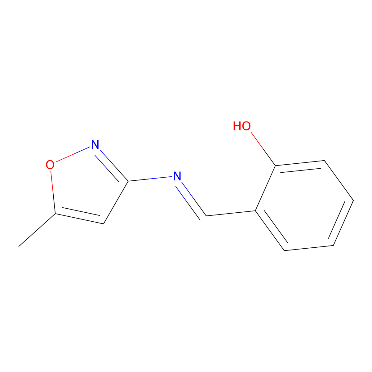 Phenol, 2-[[(5-methyl-3-isoxazolyl)imino]methyl]- molecular structure, CAS 112633-43-9