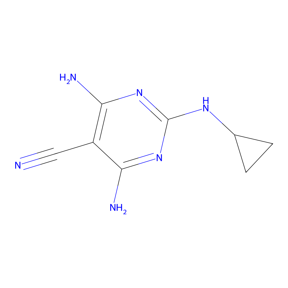 Dicyclanil molecular structure, CAS 112636-83-6
