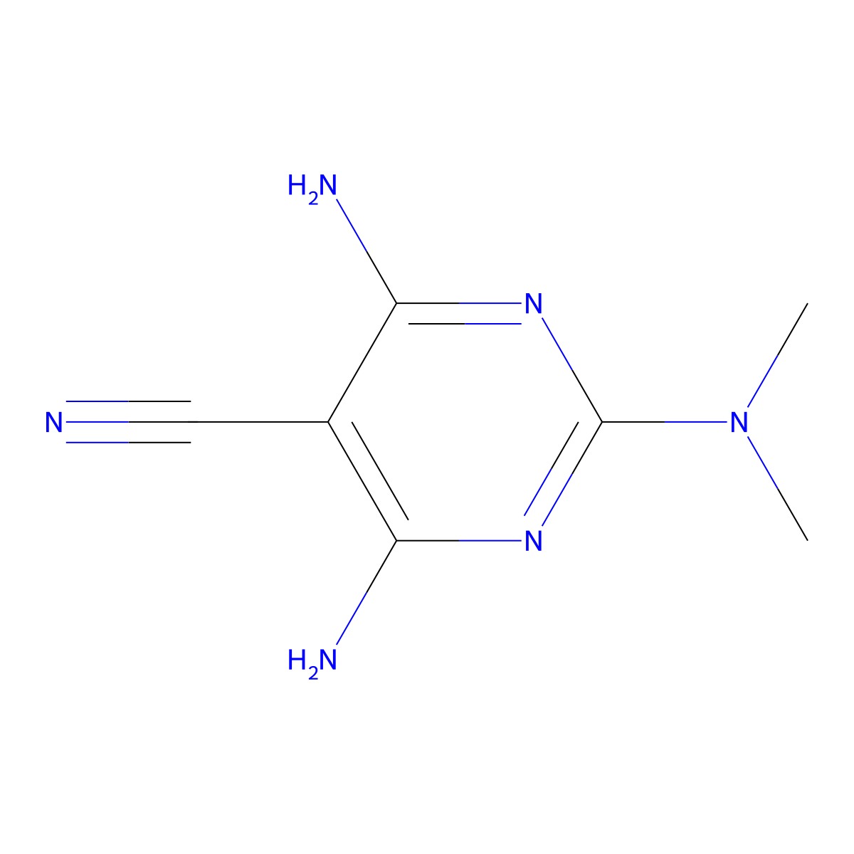 4,6-Diamino-2-(dimethylamino)pyrimidine-5-carbonitrile molecular structure, CAS 112636-91-6
