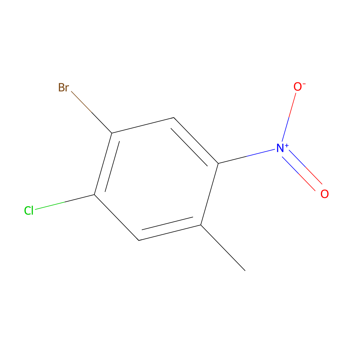 1-Bromo-2-chloro-4-methyl-5-nitrobenzene molecular structure, CAS 1126367-34-7
