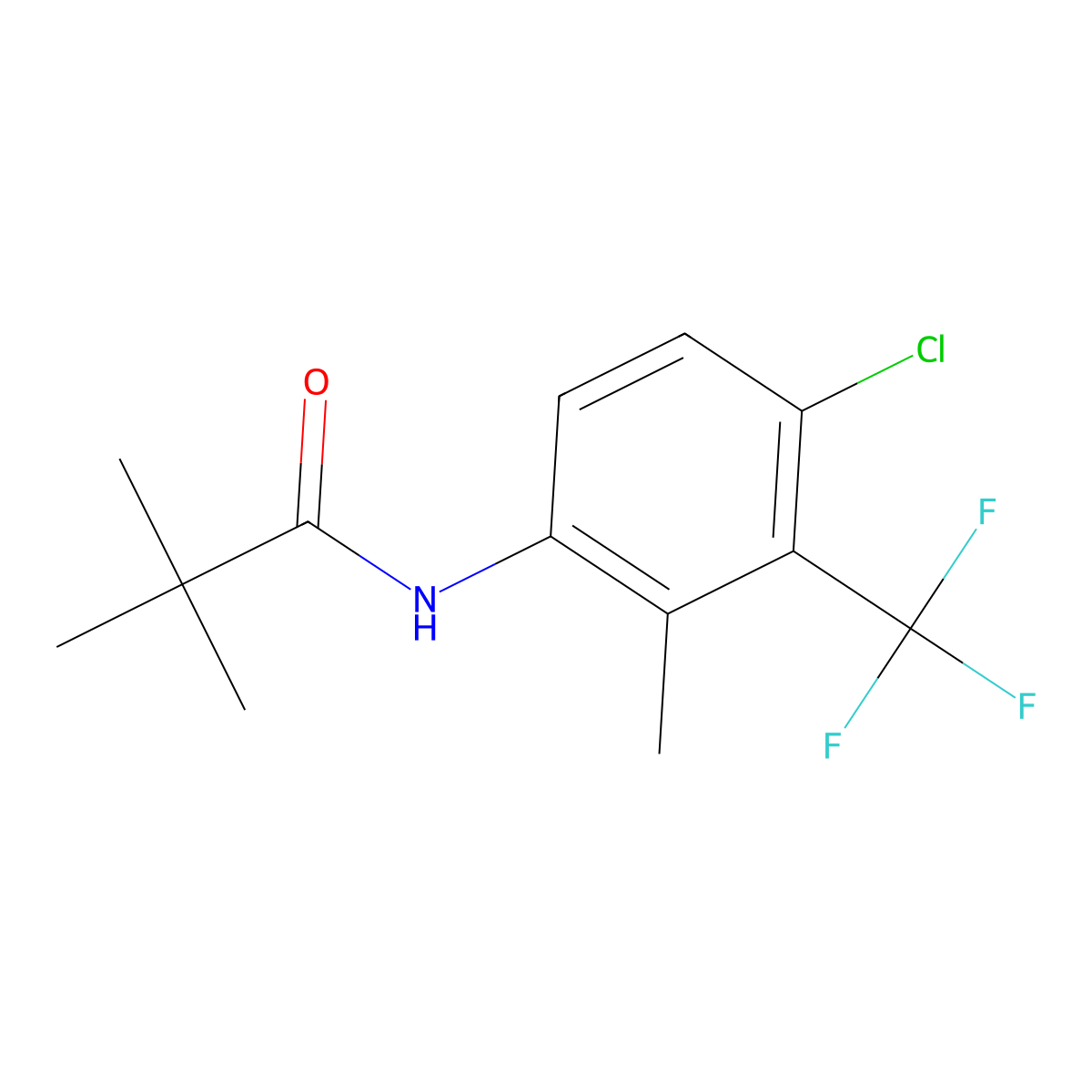 N-[4-chloro-2-methyl-3-(trifluoromethyl)phenyl]-2,2-dimethylpropanamide molecular structure, CAS 112641-23-3
