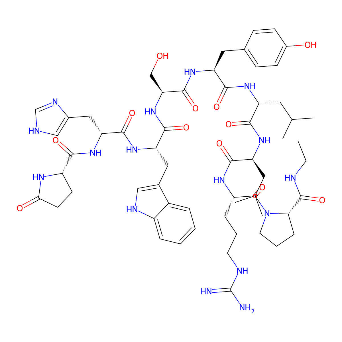 (Des-Gly10,D-His2,D-Leu6,Pro-NHEt9)-LHRH molecular structure, CAS 112642-11-2