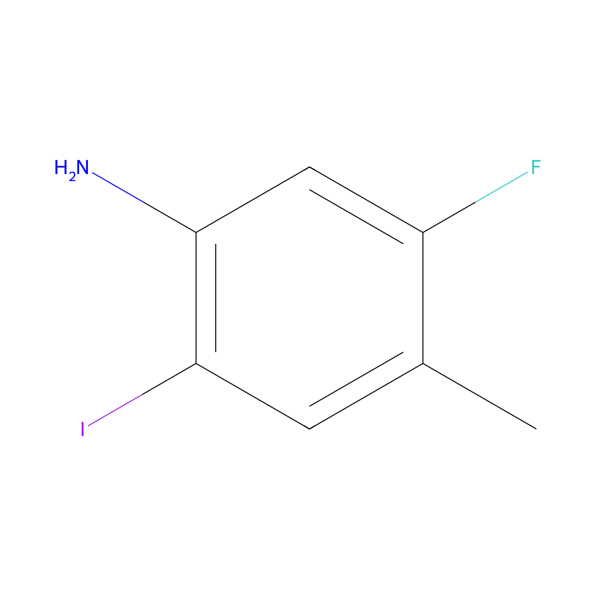 5-Fluoro-2-iodo-4-methylaniline molecular structure, CAS 1126423-32-2