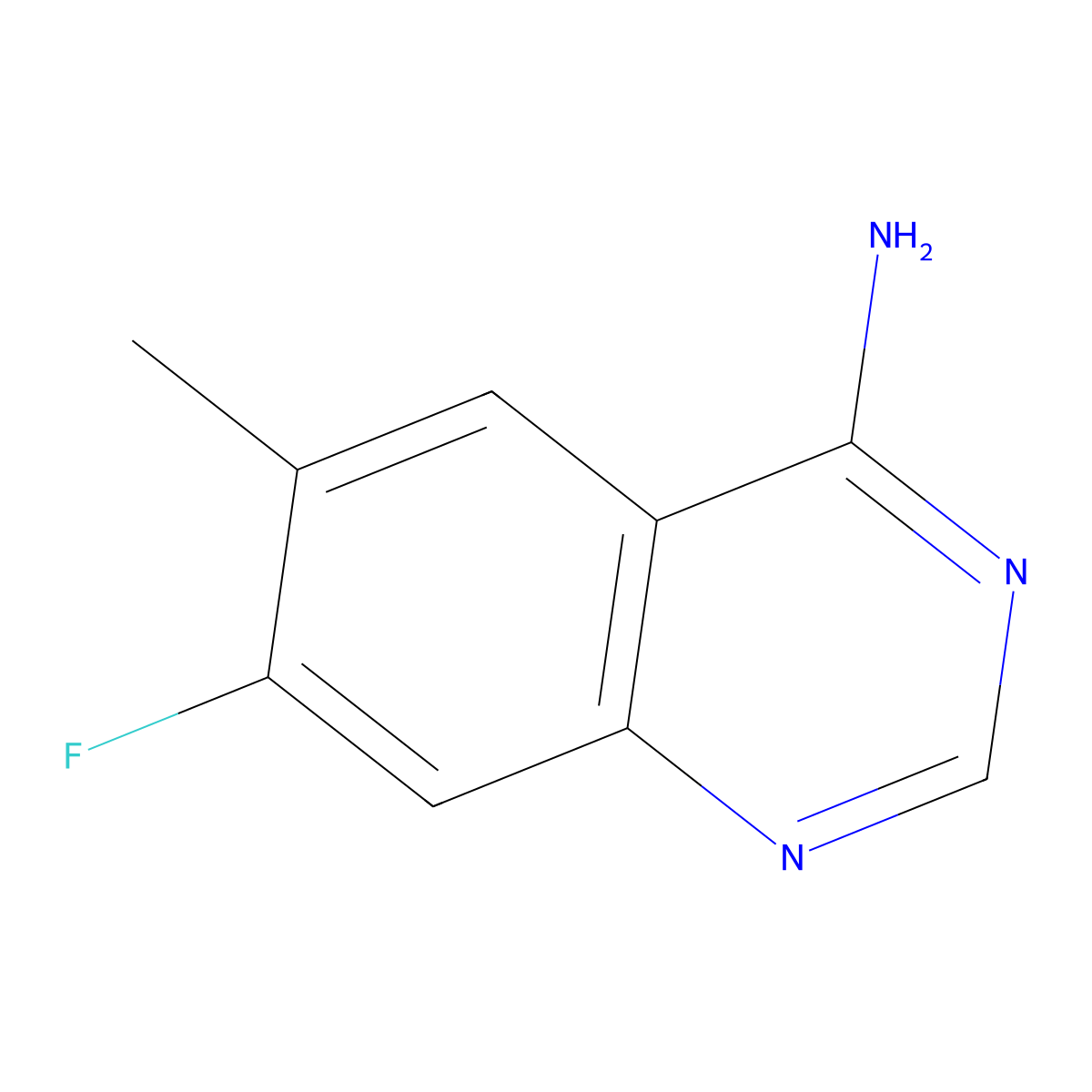 7-Fluoro-6-methylquinazolin-4-amine molecular structure, CAS 1126424-26-7