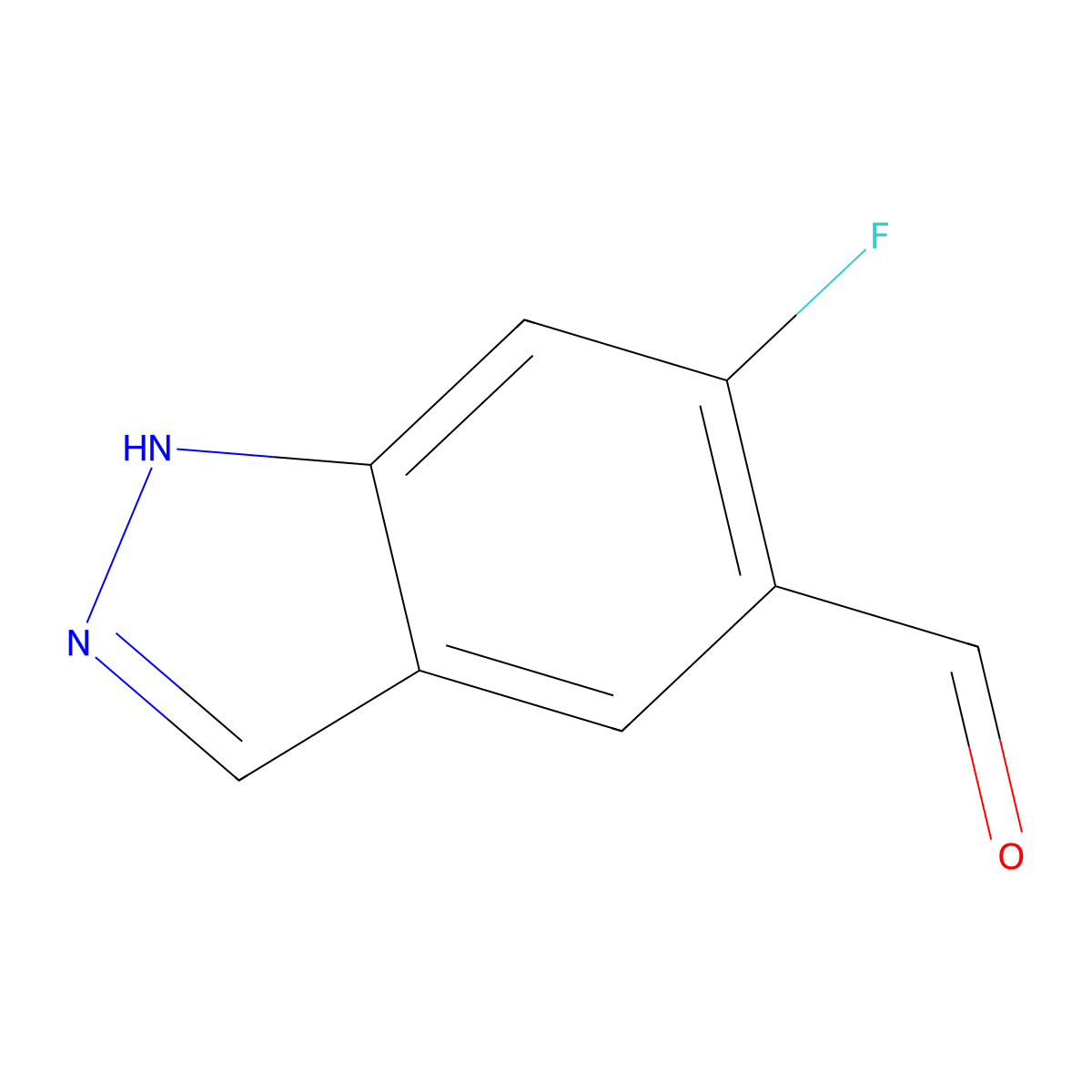 6-fluoro-1H-indazole-5-carbaldehyde molecular structure, CAS 1126425-15-7