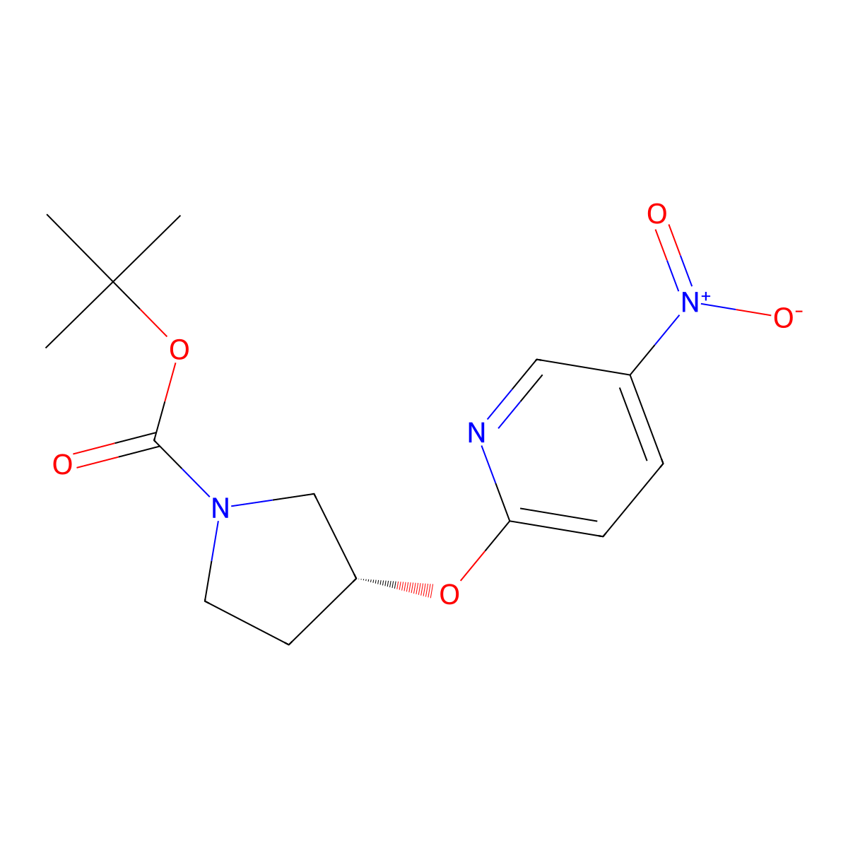 (R)-tert-Butyl 3-(5-nitropyridin-2-yloxy)pyrrolidine-1-carboxylate molecular structure, CAS 1126430-56-5