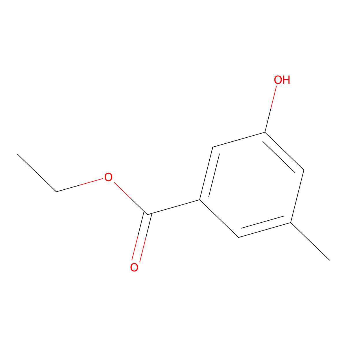 Ethyl 3-hydroxy-5-methylbenzoate molecular structure, CAS 1126430-75-8