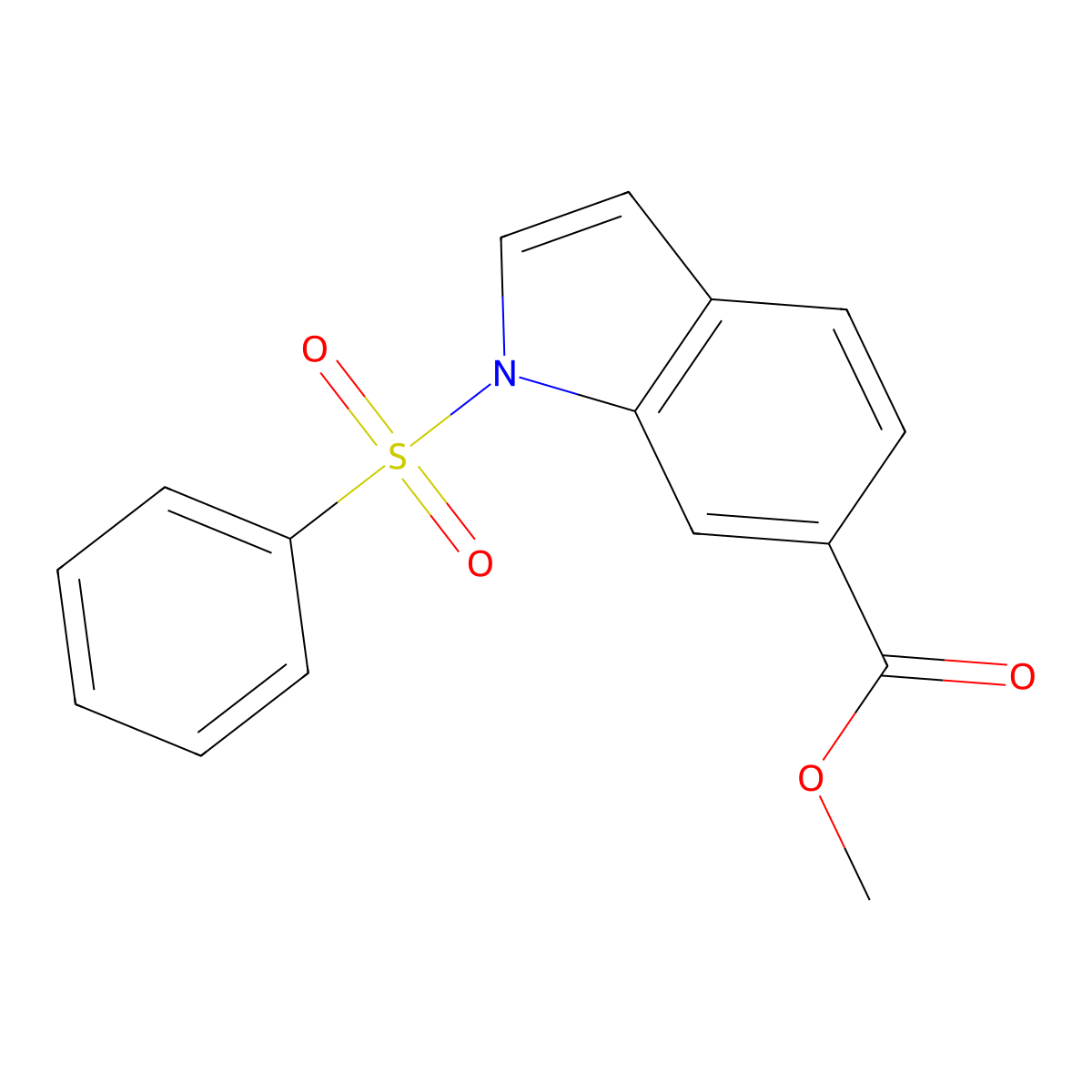 Methyl 1-(phenylsulfonyl)-1H-indole-6-carboxylate molecular structure, CAS 1126431-95-5