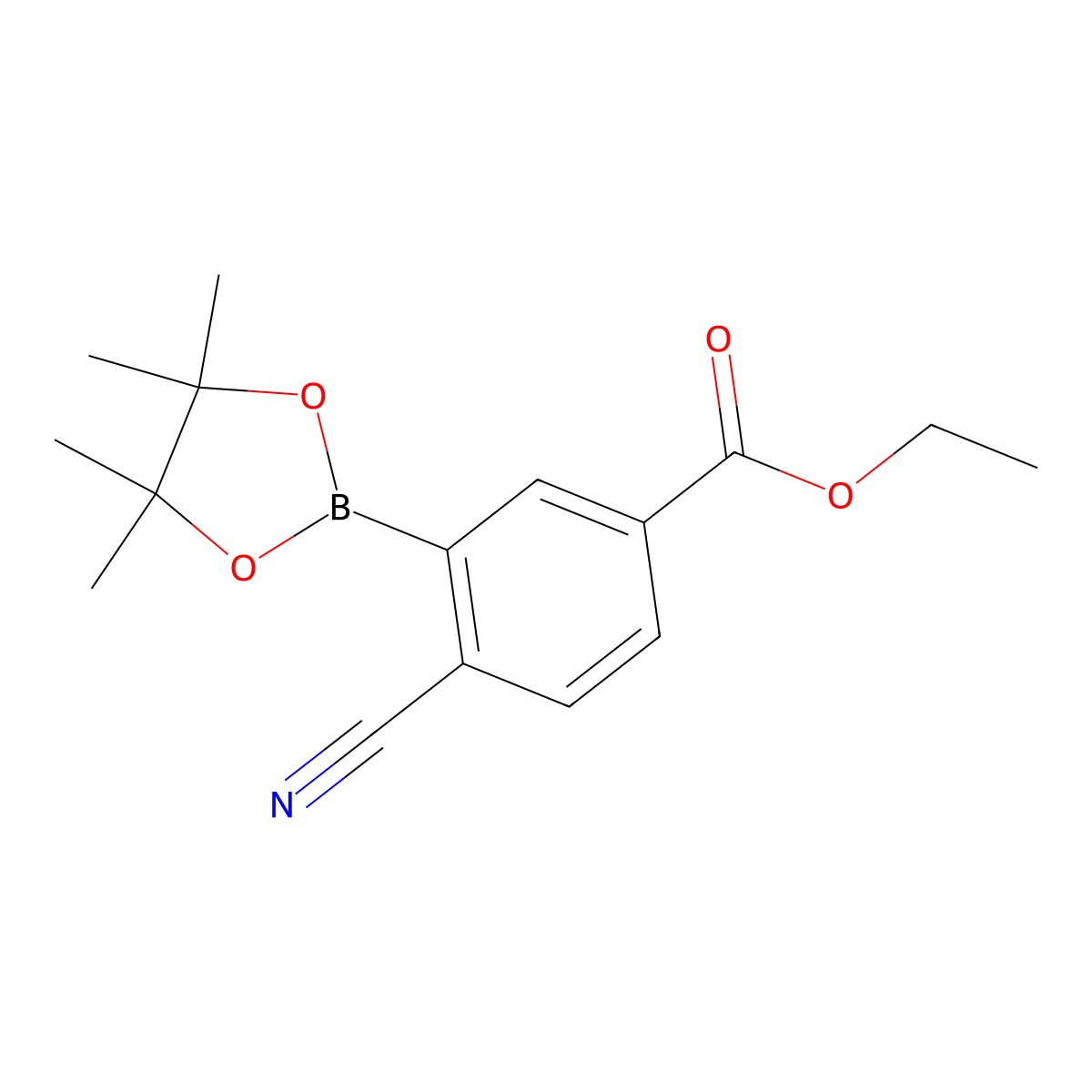 Ethyl 4-cyano-3-(4,4,5,5-tetramethyl-1,3,2-dioxaborolan-2-YL)benzoate molecular structure, CAS 1126479-87-5