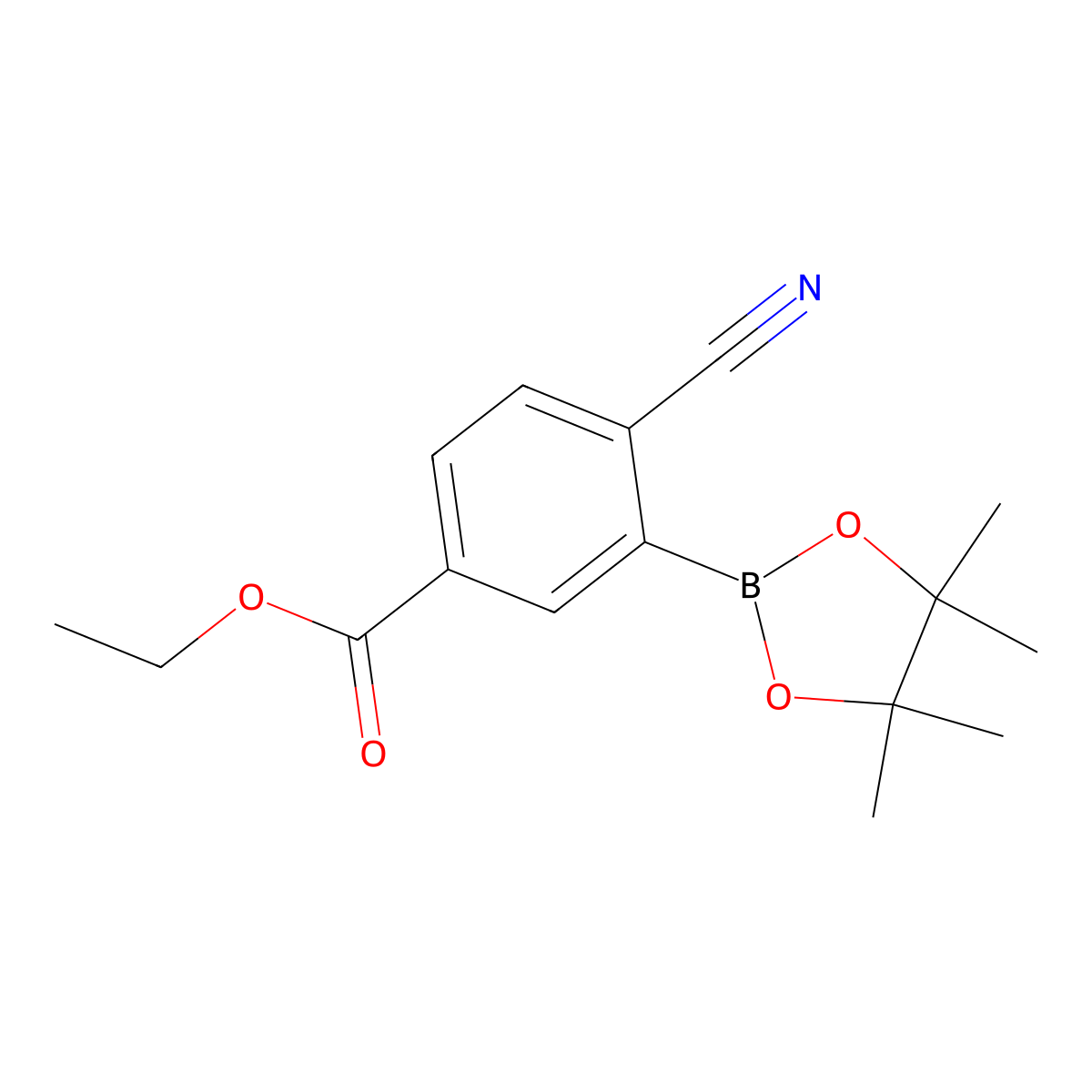 Ethyl 4-cyano-3-(4,4,5,5-tetramethyl-1,3,2-dioxaborolan-2-YL)benzoate molecular structure, CAS 1126479-87-5