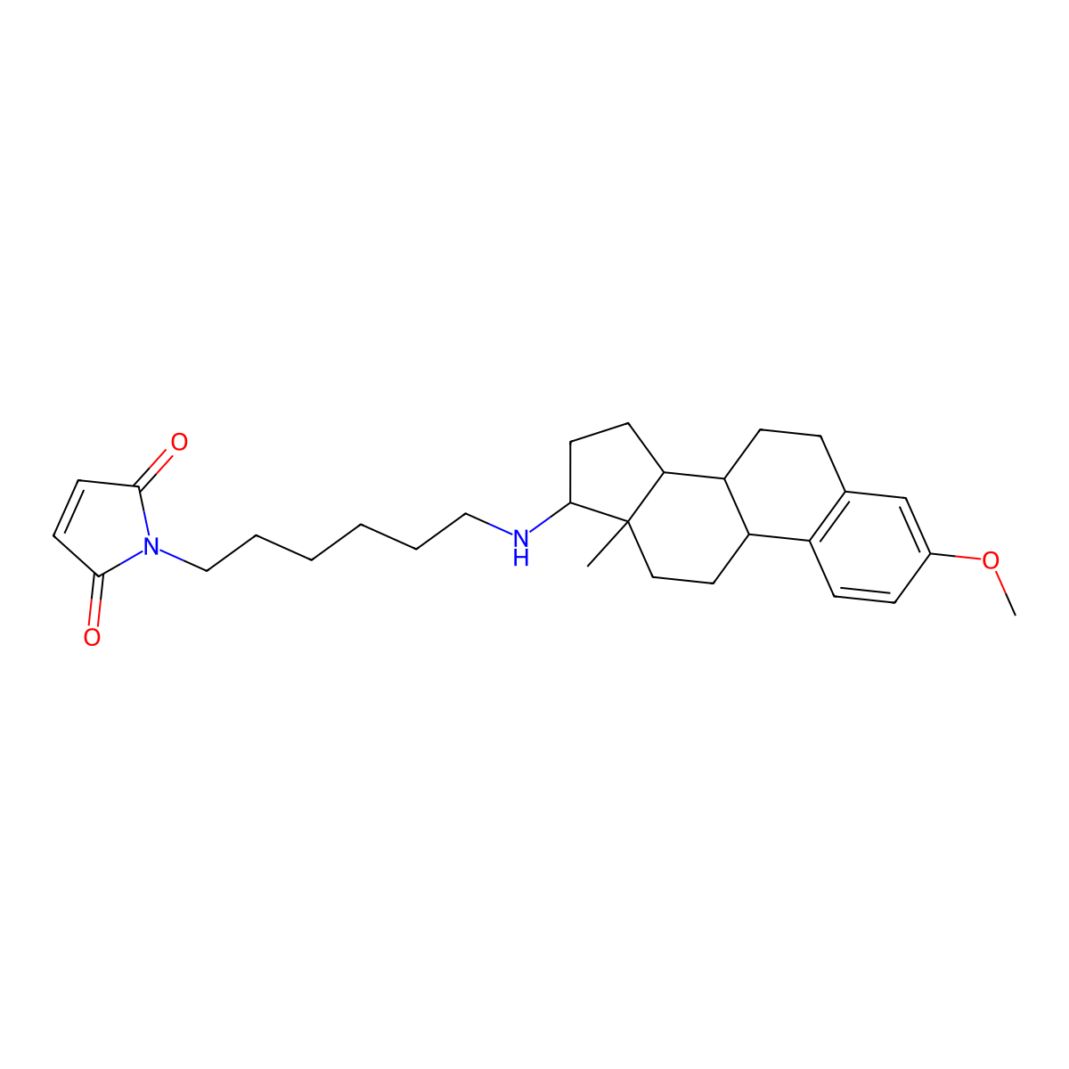1-(6-(((17beta)-3-Methoxyestra-1,3,5(10)-trien-17-yl)amino)hexyl)-1H-pyrrole-2,5-dione molecular structure, CAS 112648-68-7