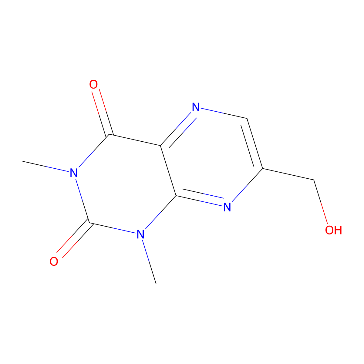 7-(hydroxymethyl)-1,3-dimethyl-2,4(1H,3H)-pteridinedione molecular structure, CAS 112649-41-9