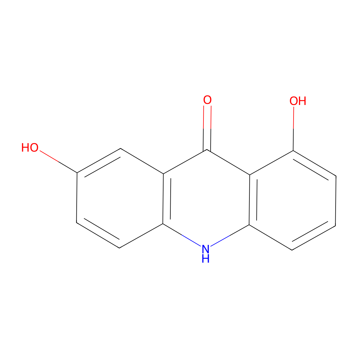 1,7-Dihydroxyacridone molecular structure, CAS 112649-95-3