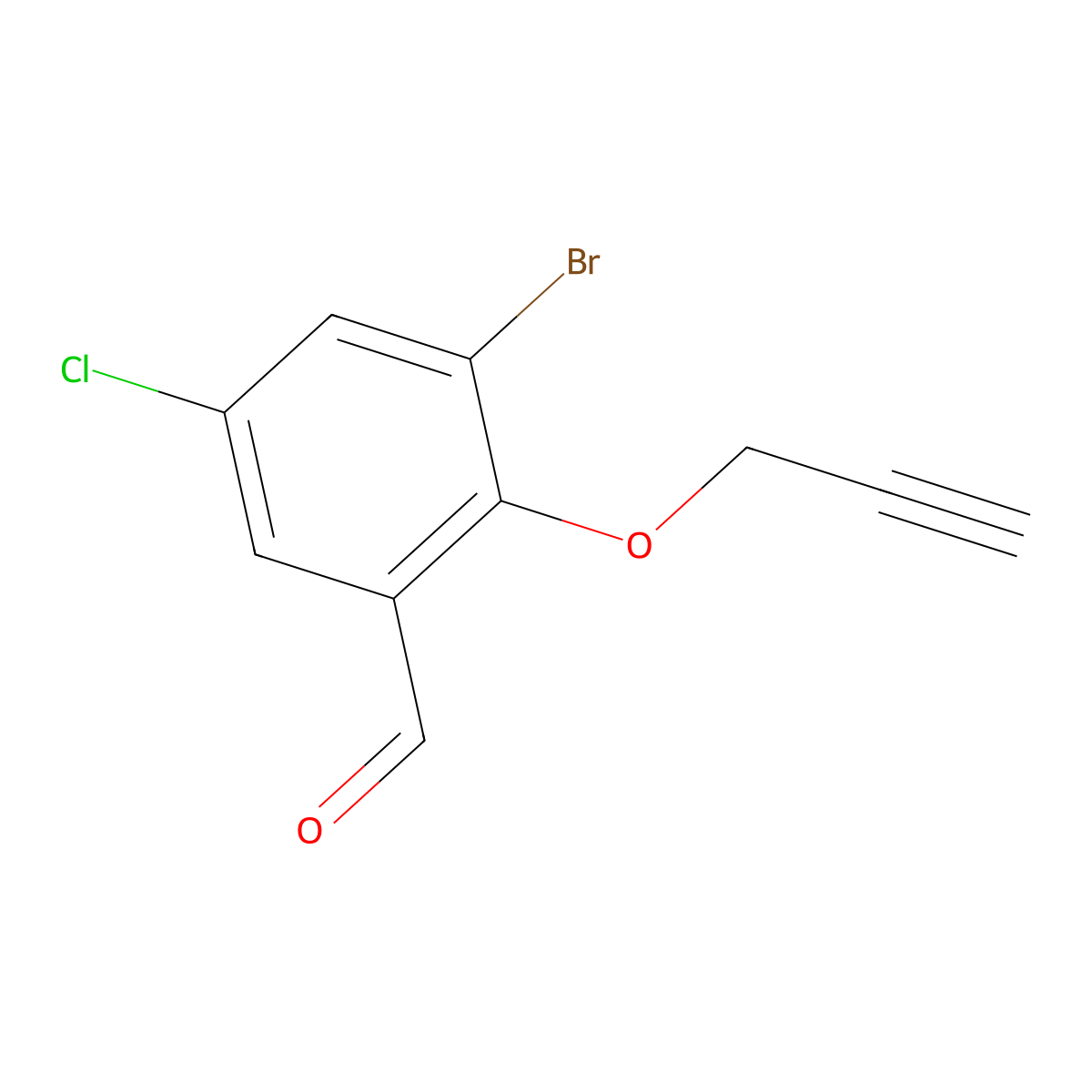 3-Bromo-5-chloro-2-(prop-2-yn-1-yloxy)benzaldehyde molecular structure, CAS 1126527-52-3