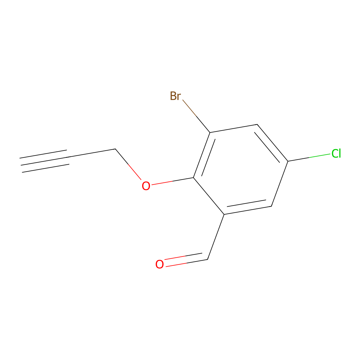 3-Bromo-5-chloro-2-(prop-2-yn-1-yloxy)benzaldehyde molecular structure, CAS 1126527-52-3