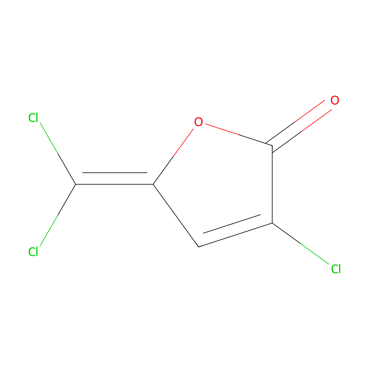 2(5H)-Furanone, 3-chloro-5-(dichloromethylene)- molecular structure, CAS 112654-68-9