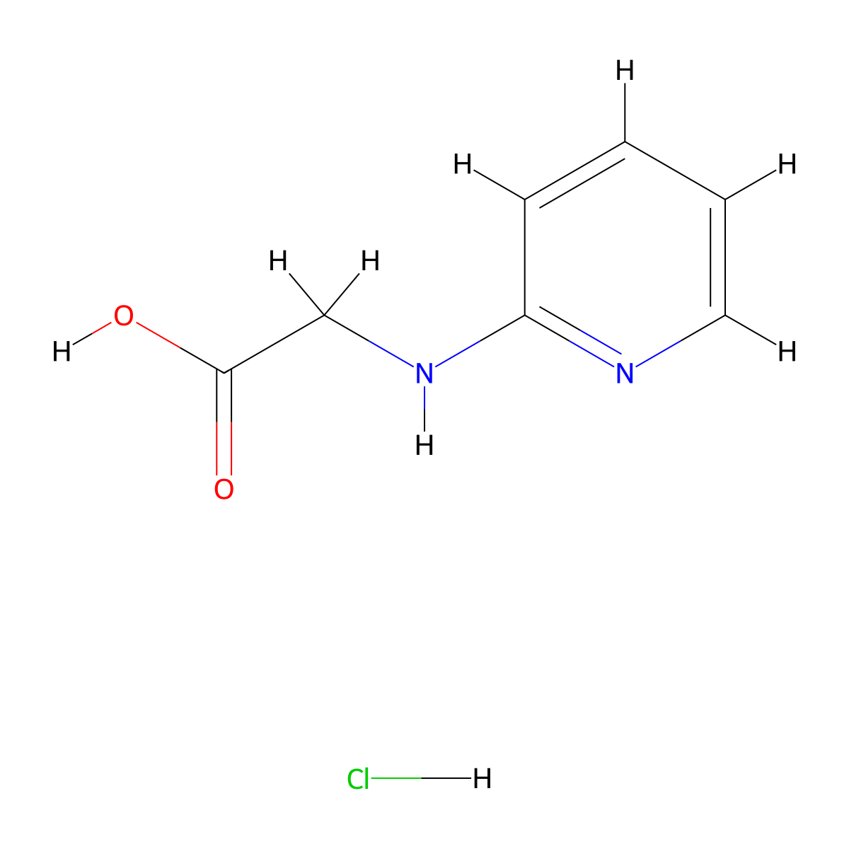 2-((Pyridin-2-yl)amino)acetic acid hydrochloride molecular structure, CAS 112656-88-9