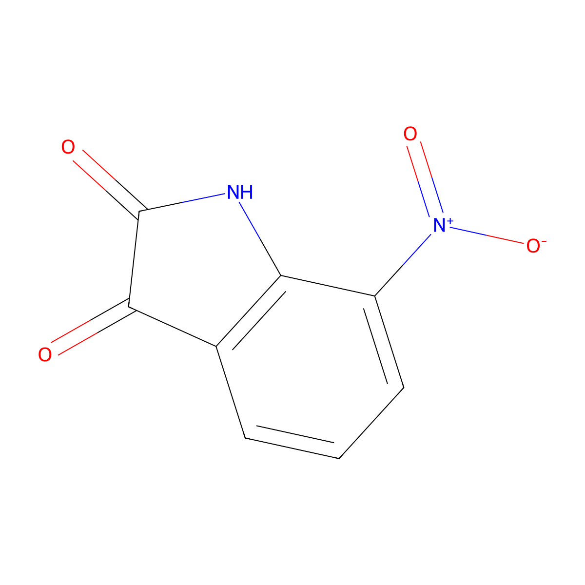 7-nitro-2,3-dihydro-1H-indole-2,3-dione molecular structure, CAS 112656-95-8