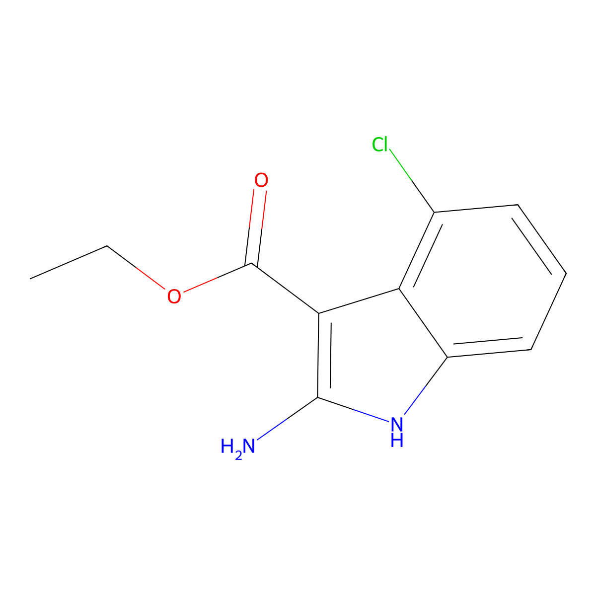 Ethyl 2-amino-4-chloro-1H-indole-3-carboxylate molecular structure, CAS 1126602-44-5