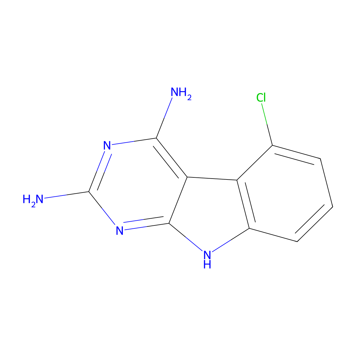 5-Chloro-9H-pyrimido[4,5-B]indole-2,4-diamine molecular structure, CAS 1126602-48-9