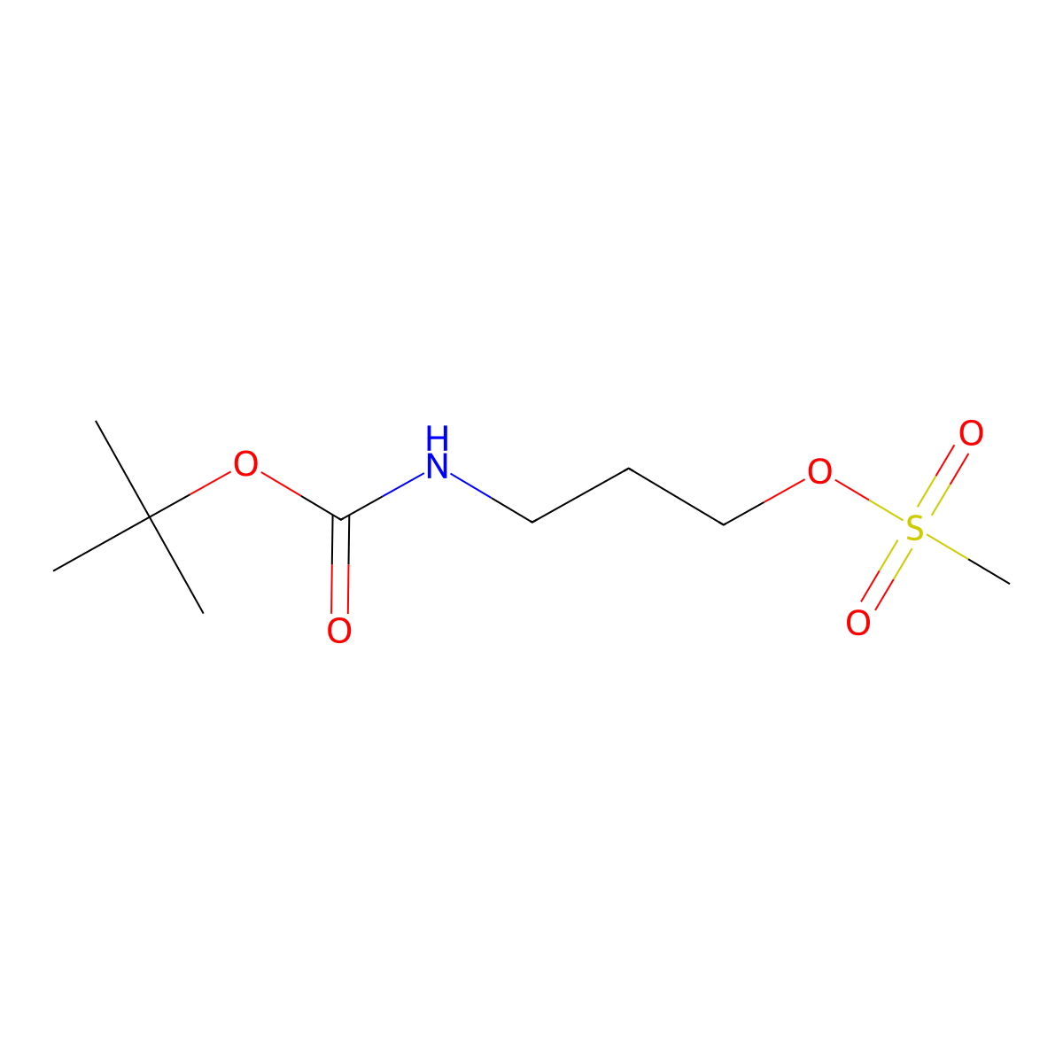 3-((Tert-butoxycarbonyl)amino)propyl methanesulfonate molecular structure, CAS 112663-43-1