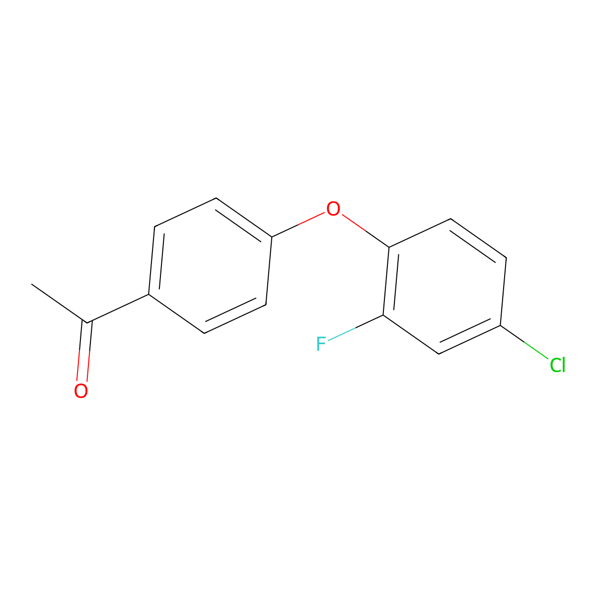 1-(4-(4-Chloro-2-fluorophenoxy)phenyl)ethanone molecular structure, CAS 1126633-02-0