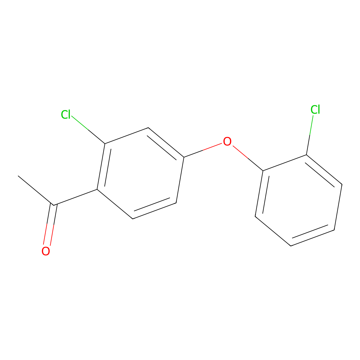 1-[2-Chloro-4-(2-chloro-phenoxy)-phenyl]-ethanone molecular structure, CAS 1126633-08-6