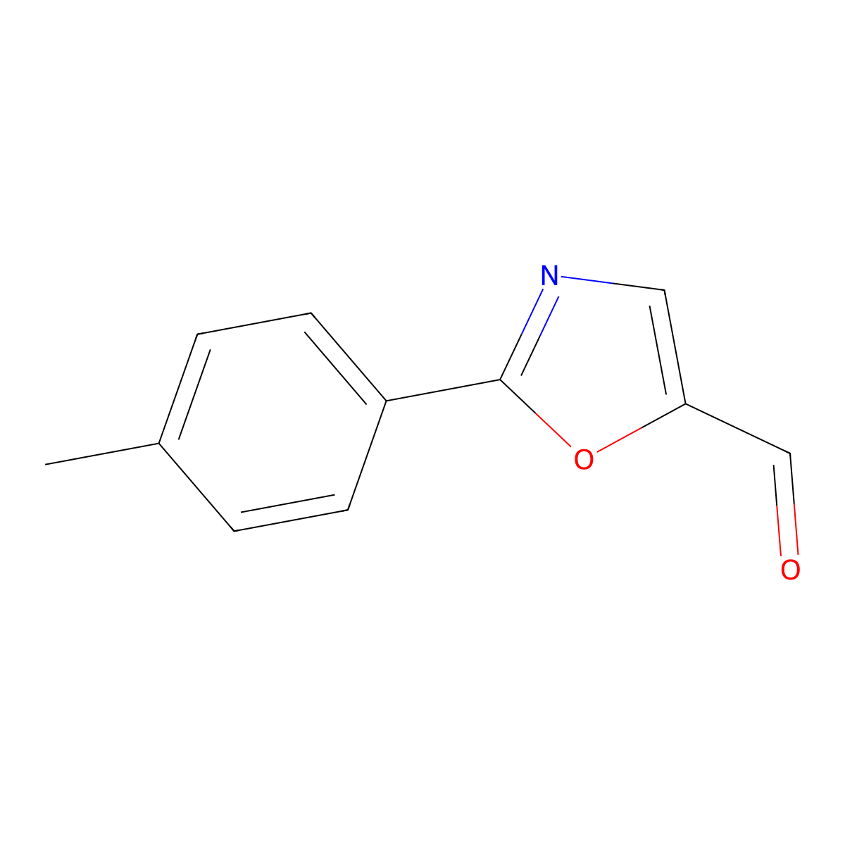 2-(4-Methylphenyl)-5-oxazolecarboxaldehyde molecular structure, CAS 1126633-77-9