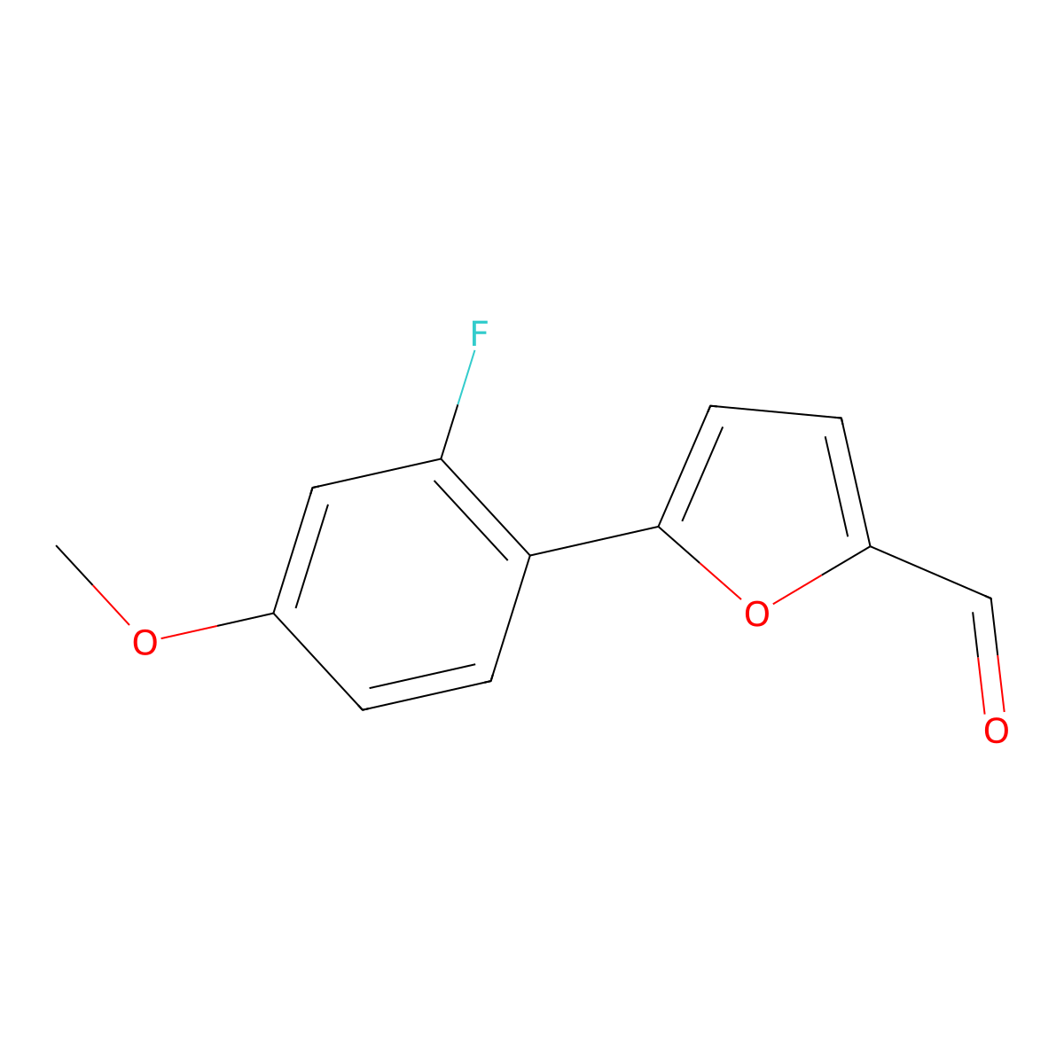 5-(2-Fluoro-4-methoxyphenyl)furan-2-carbaldehyde molecular structure, CAS 1126635-10-6