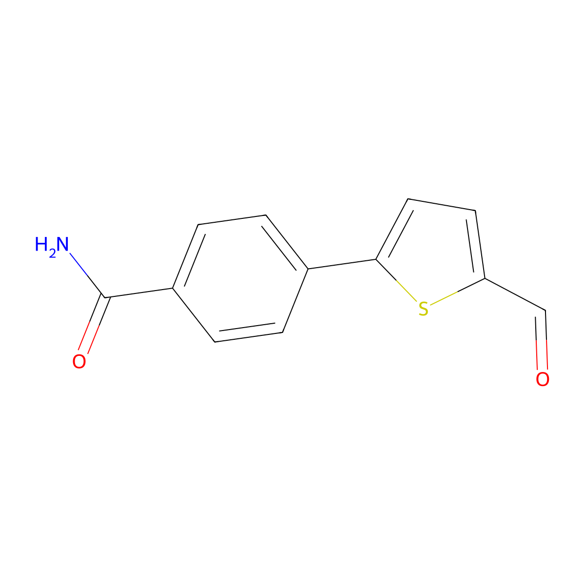 4-(5-Formylthiophen-2-YL)benzamide molecular structure, CAS 1126635-15-1