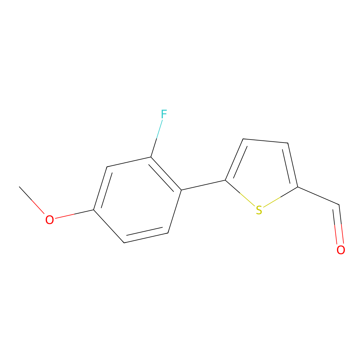 5-(2-Fluoro-4-methoxyphenyl)thiophene-2-carbaldehyde molecular structure, CAS 1126635-17-3
