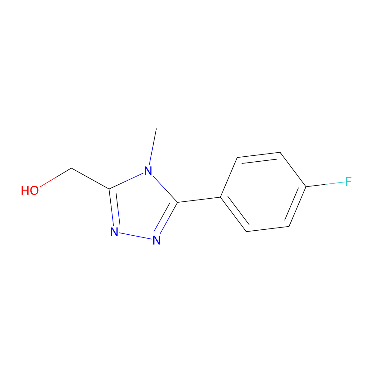 [5-(4-fluorophenyl)-4-methyl-4H-1,2,4-triazol-3-yl]methanol molecular structure, CAS 1126635-60-6