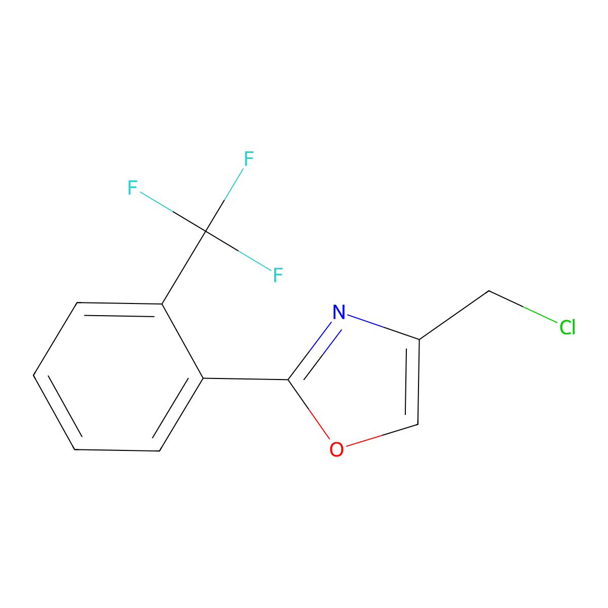 4-(Chloromethyl)-2-[2-(trifluoromethyl)phenyl]-1,3-oxazole molecular structure, CAS 1126636-26-7