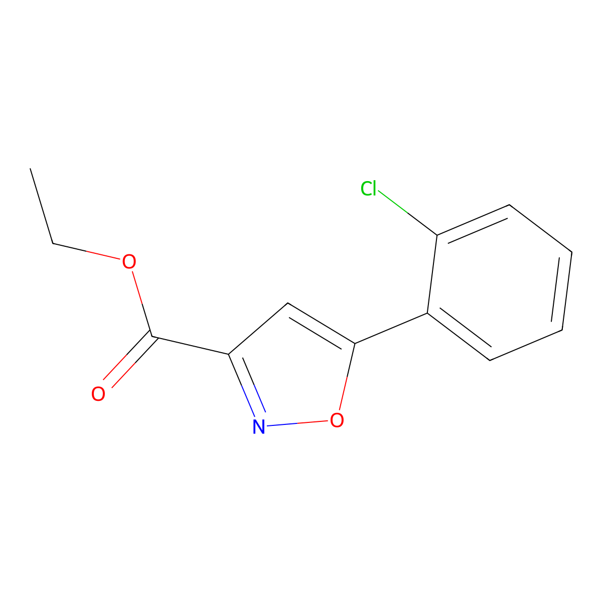 Ethyl 5-(2-chlorophenyl)isoxazole-3-carboxylate molecular structure, CAS 1126636-57-4