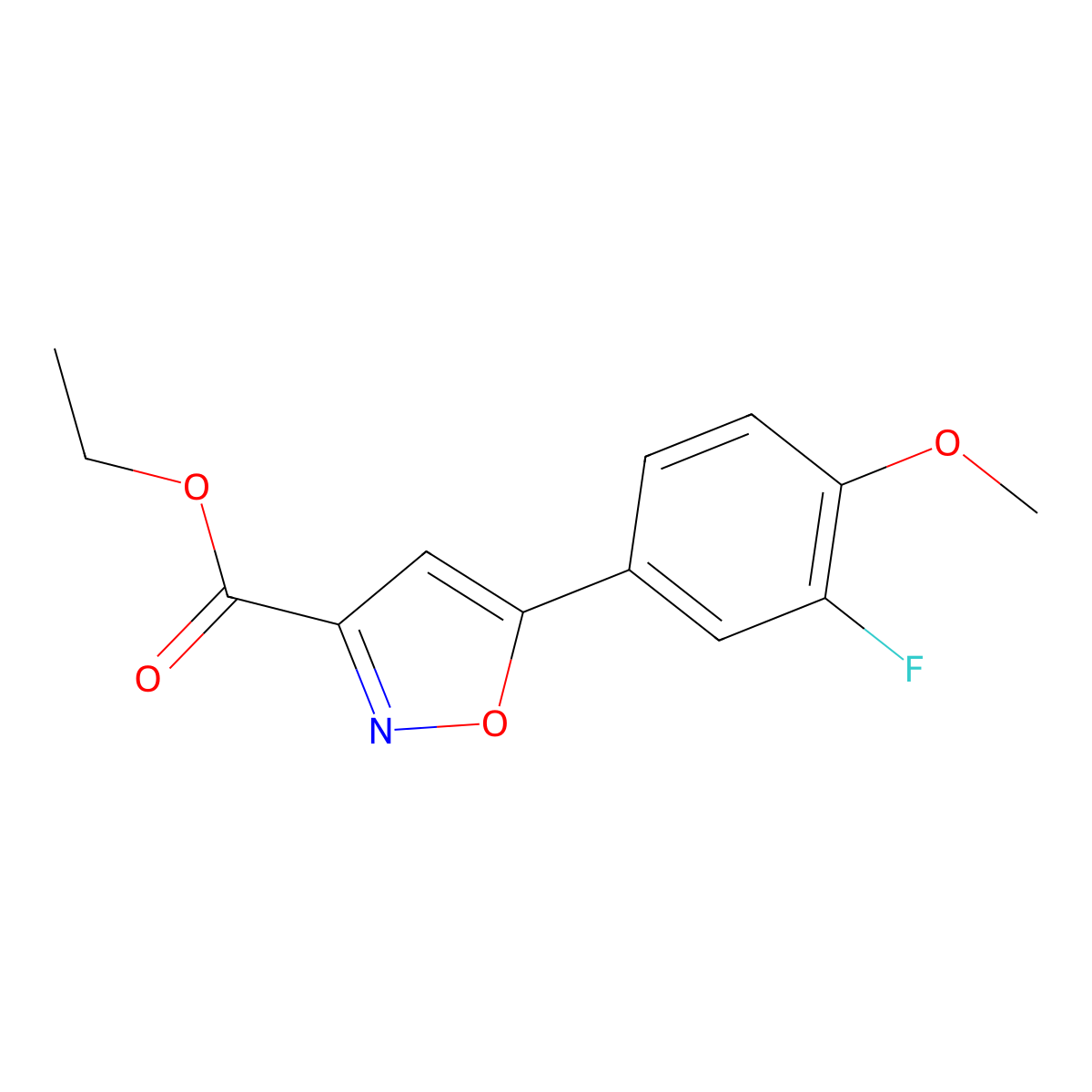 Ethyl 5-(3-Fluoro-4-methoxyphenyl)isoxazole-3-carboxylate molecular structure, CAS 1126636-61-0