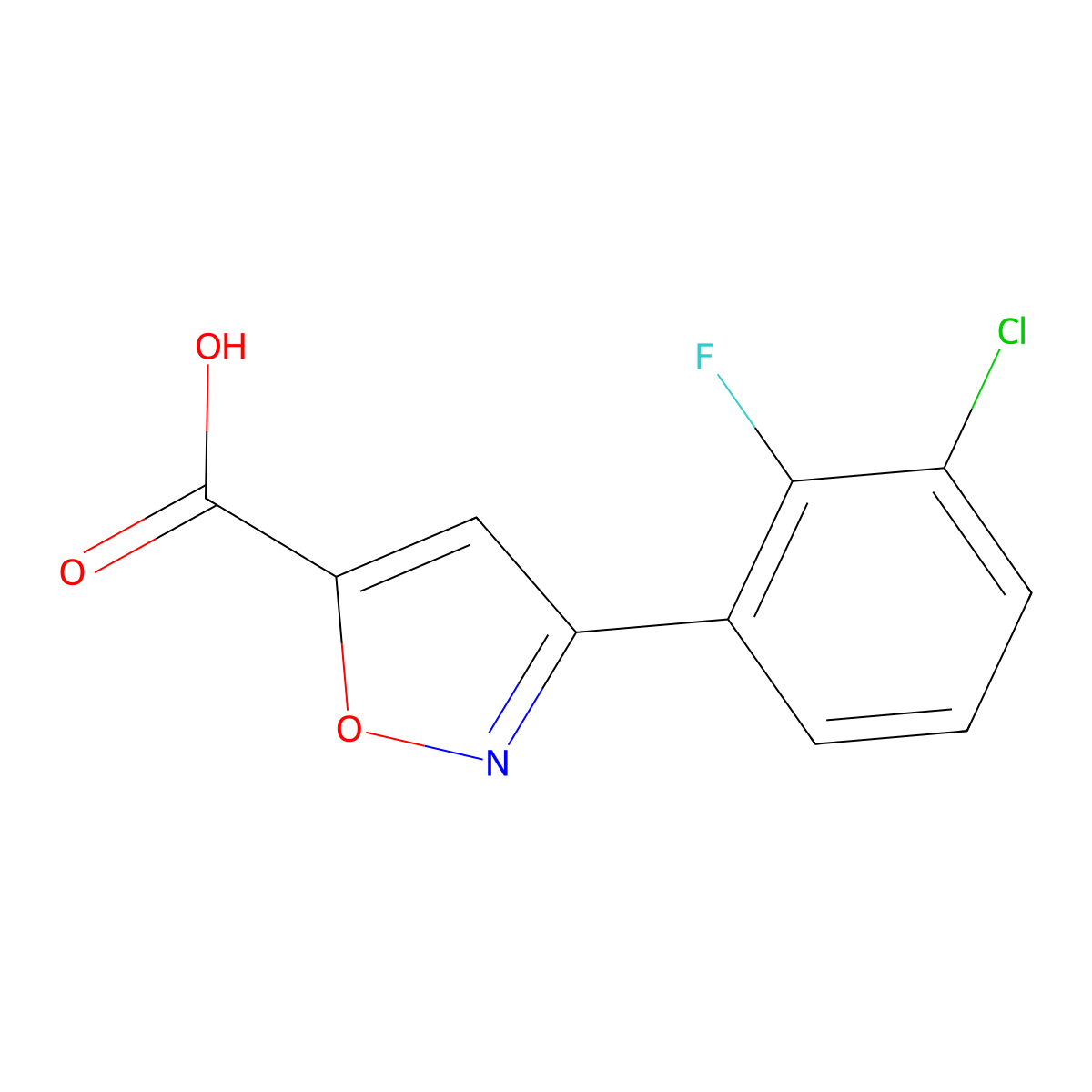 3-(3-Chloro-2-fluorophenyl)-1,2-oxazole-5-carboxylic acid molecular structure, CAS 1126636-81-4