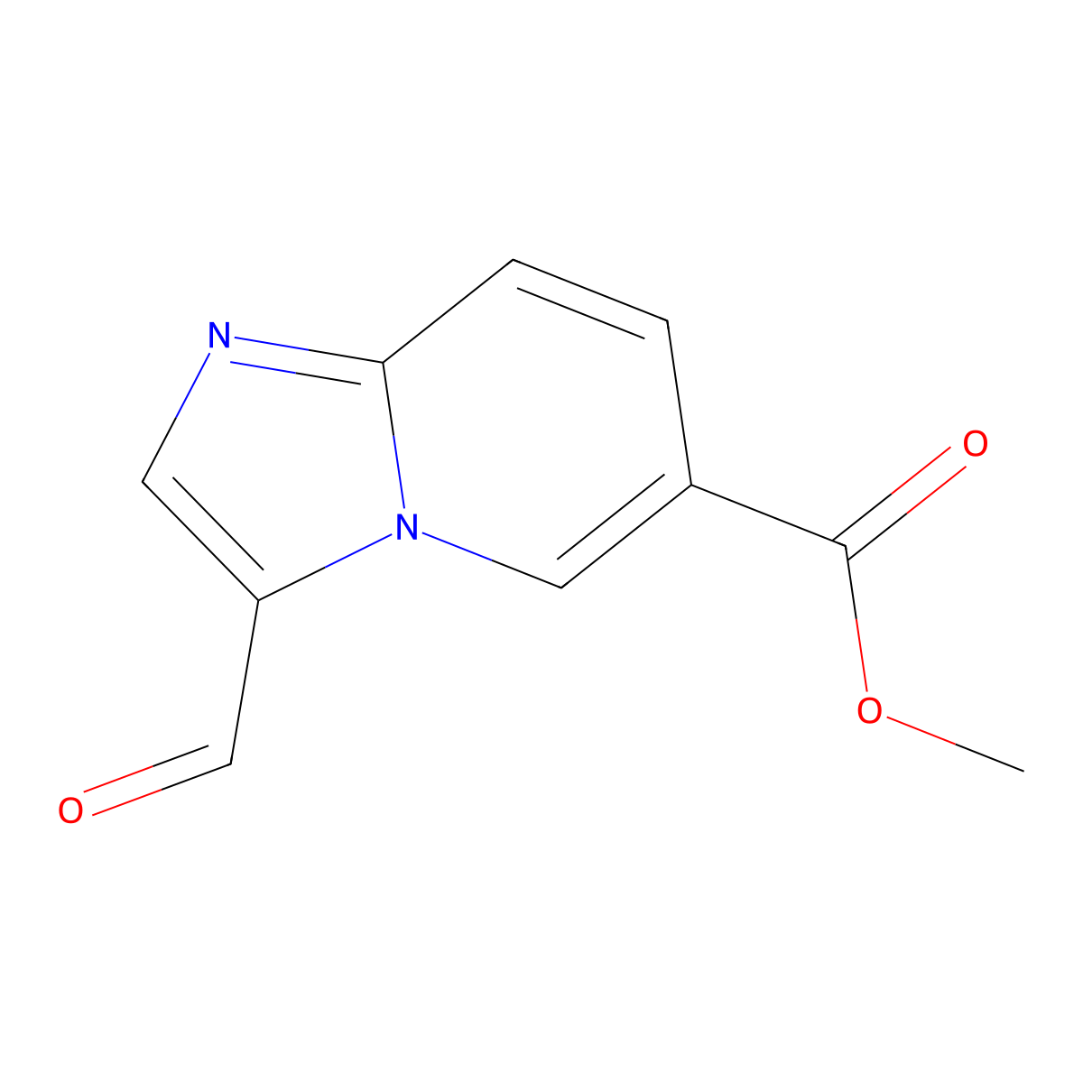Methyl 3-formylimidazo[1,2-a]pyridine-6-carboxylate molecular structure, CAS 1126636-89-2