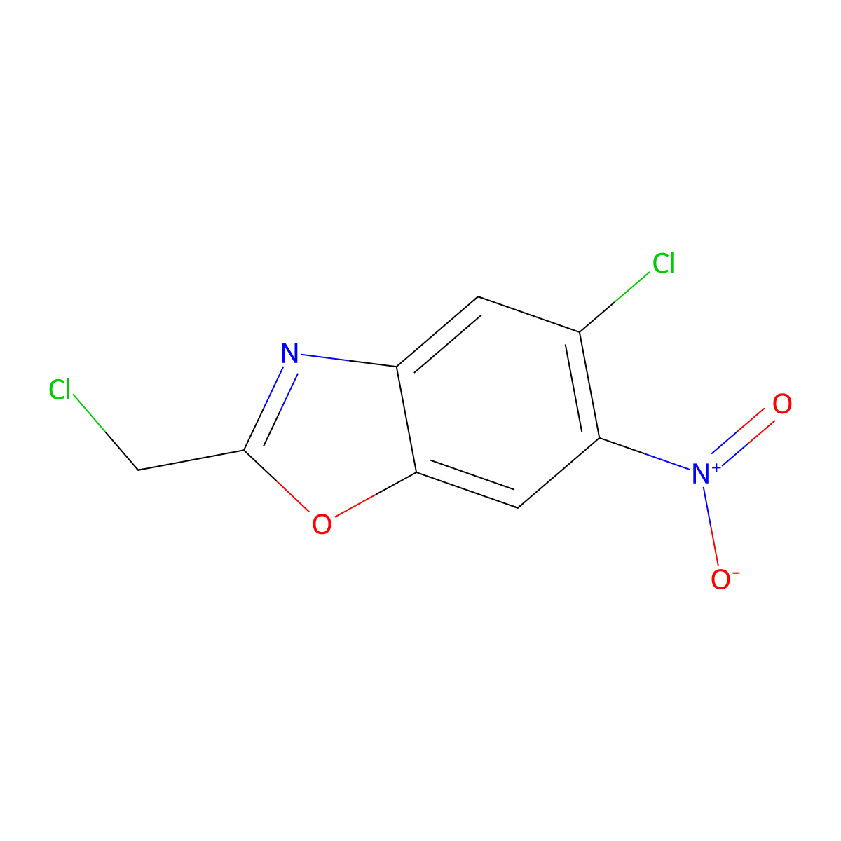 5-Chloro-2-(chloromethyl)-6-nitro-1,3-benzoxazole molecular structure, CAS 1126637-40-8
