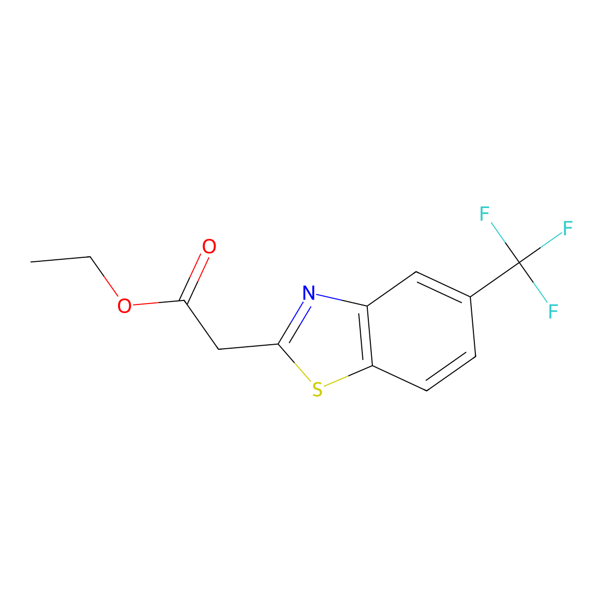 Ethyl 2-(5-(trifluoromethyl)benzo[d]thiazol-2-yl)acetate molecular structure, CAS 1126637-92-0