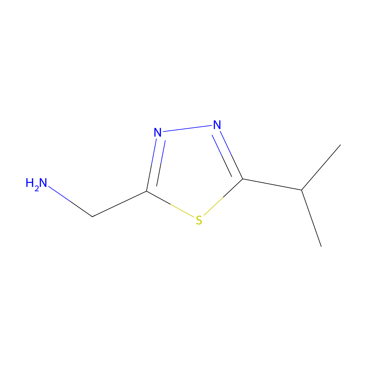 [5-(Propan-2-YL)-1,3,4-thiadiazol-2-YL]methanamine molecular structure, CAS 1126637-96-4