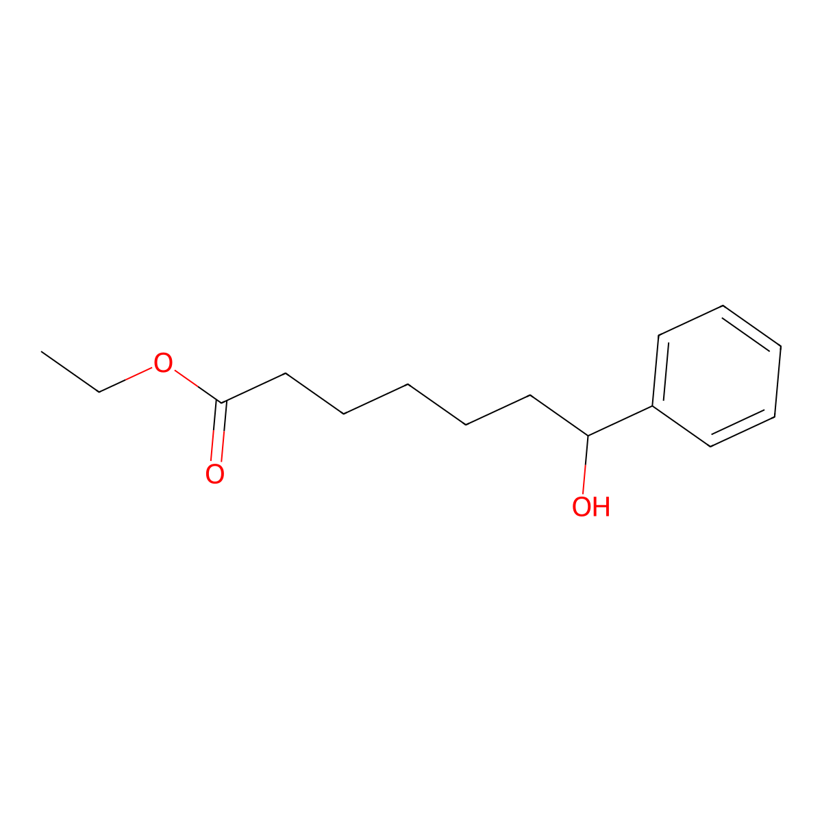 Ethyl 7-hydroxy-7-phenylheptanoate molecular structure, CAS 112665-42-6