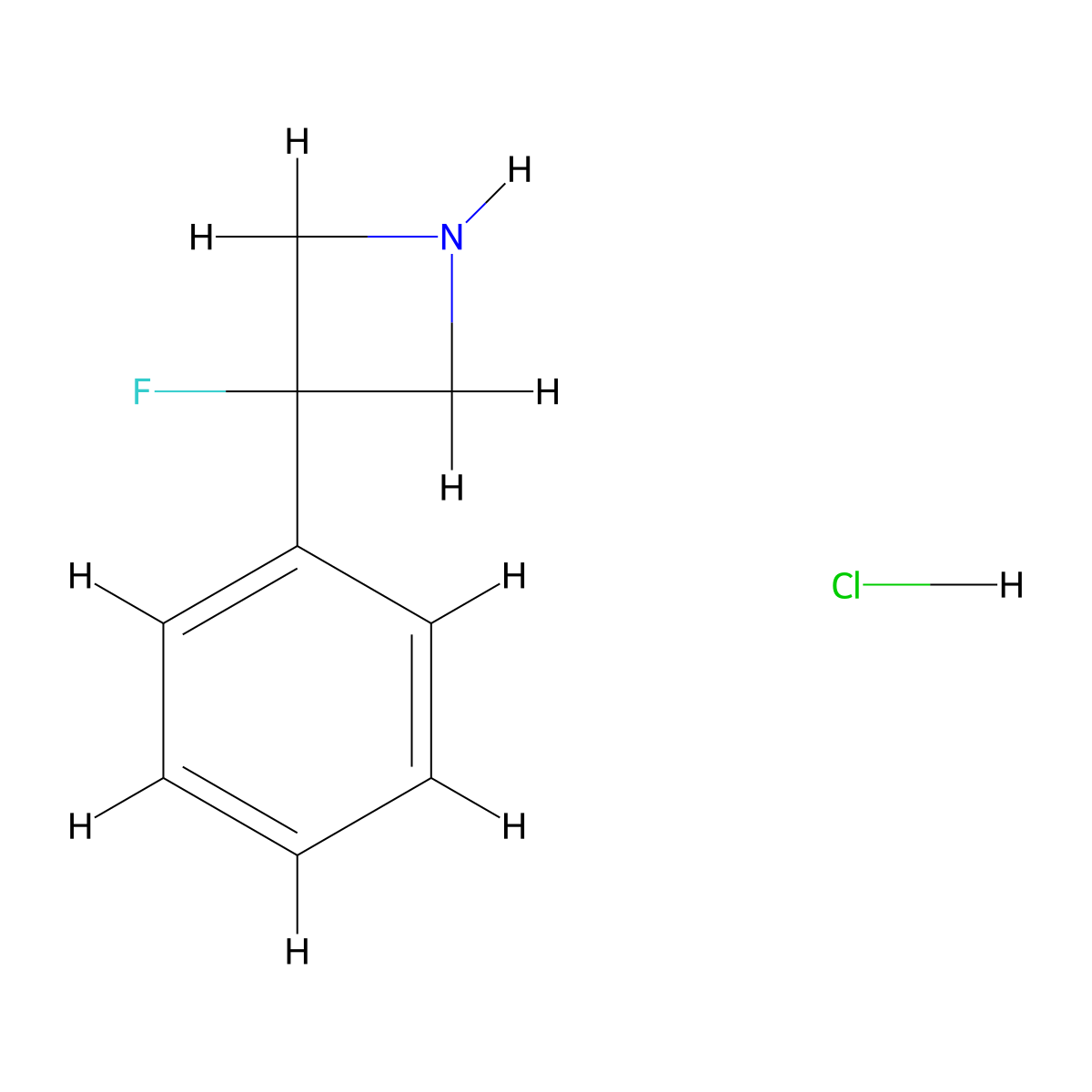 3-Fluoro-3-phenylazetidine hydrochloride molecular structure, CAS 1126650-56-3